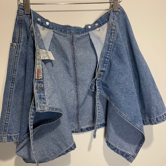 Squeeze Jeans Light Blue Denim Wrap Mini Skirt - Picture 7 of 8